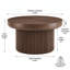 Table basse 33,5 "Mid-Century avec base cylindrique, table basse ronde cannelée avec plateau épaissi-1550365092