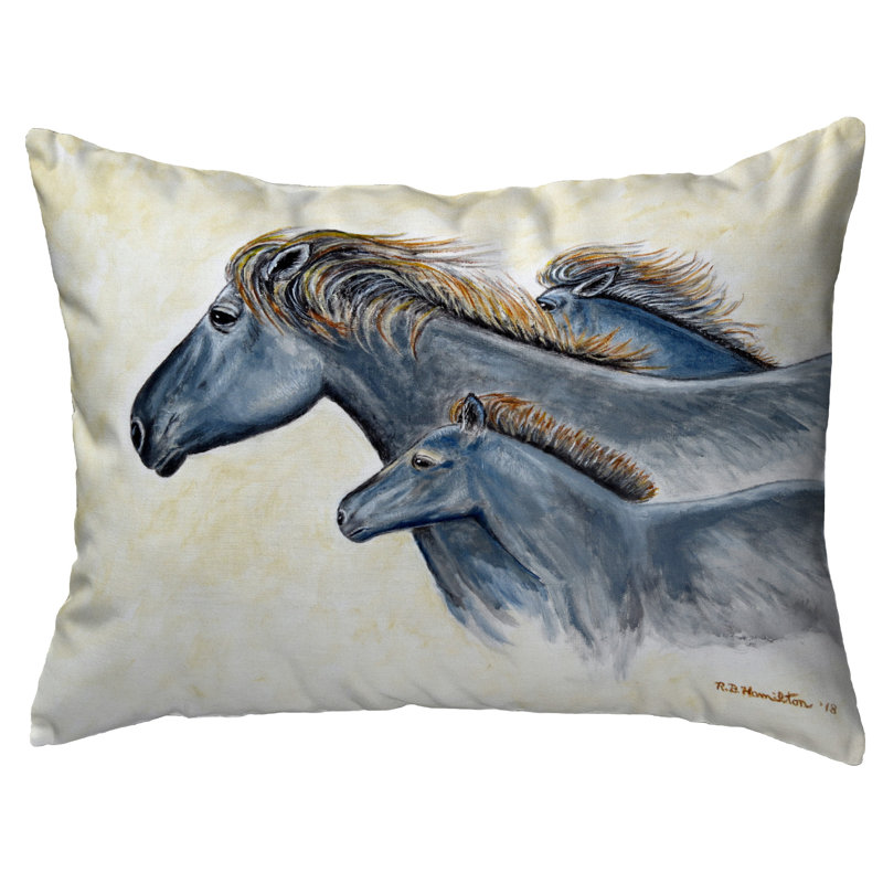  Wild Horses Indoor / Outdoor Rectangular Throw Pillow