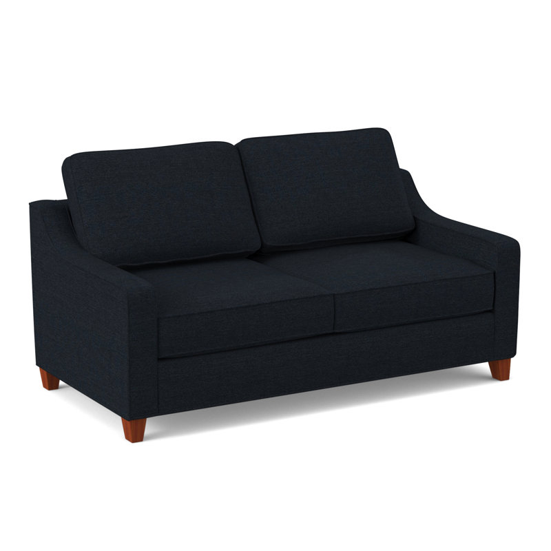 Clark 74" Square Arm Sofa with Reversible Cushions, BM Cherry, Antic Navy