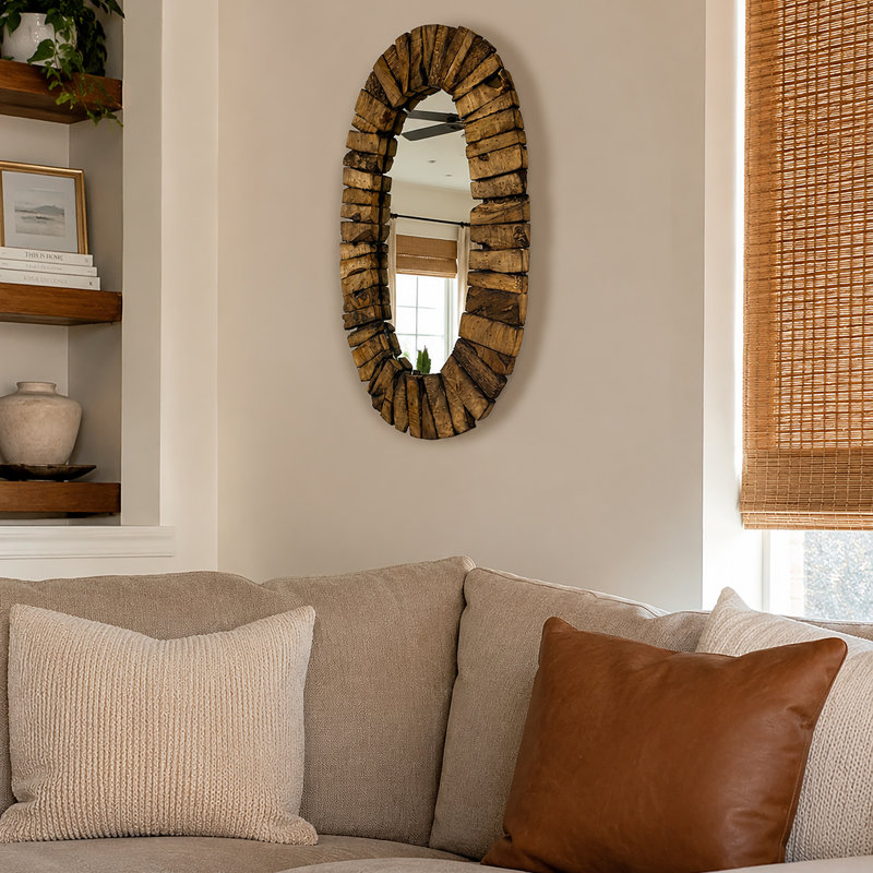 Miroir mural Bayshore Oval Driftwood, 22 po x 14 po