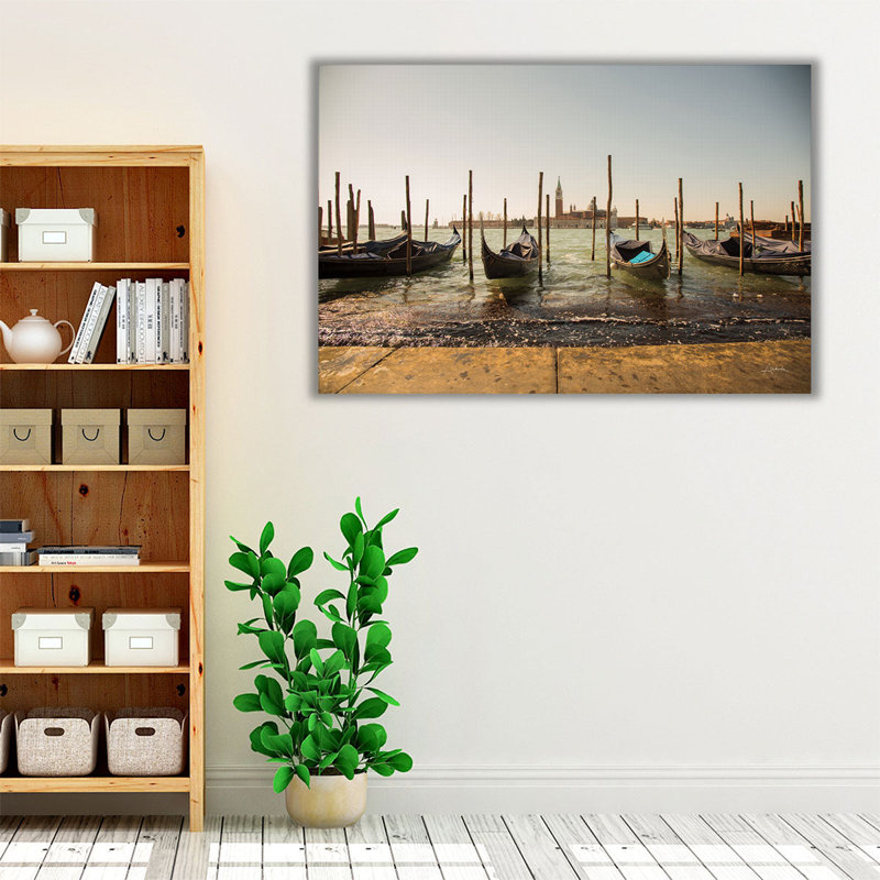 «Venice Gondolas», reproduction d'art sur toile, H 20 po x l 30 po