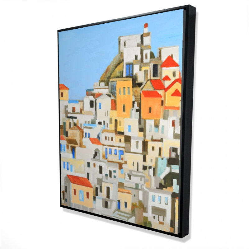 Petites maisons en Grèce, reproduction sur toile
