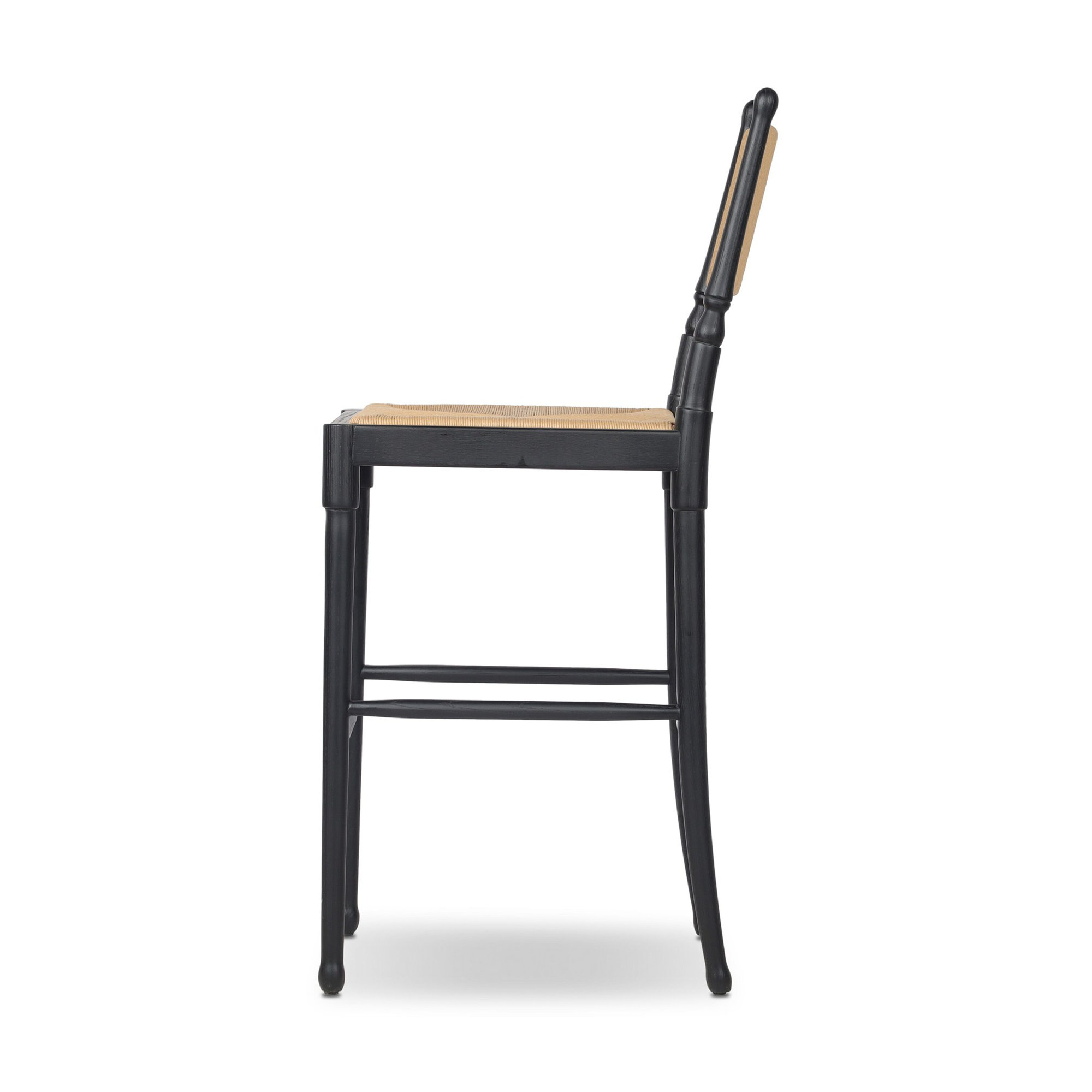 Fayth Stool, Bar Stool (29.5" Seat Height), Stained Black Ash