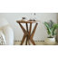 Table de bout ronde en bois à pieds croisés avec plateau lisse et base robuste à quatre pieds Jahey-843320438-855051748