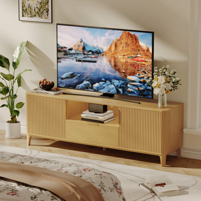 Modern 59"W Tv Stand With Storage And Shelves To Fit Up To 65" Tvs
