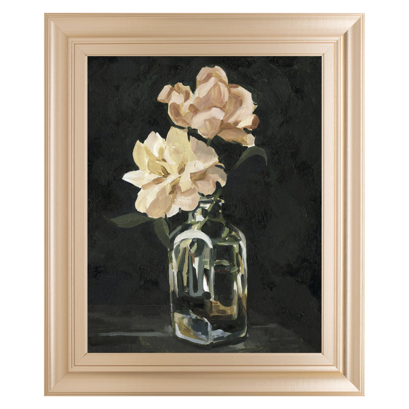 Art mural arrangement rose foncé II - 22 po x 26 po - Cadre en bois naturel