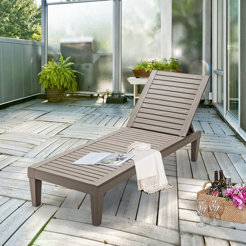 Brooksley Outdoor Chaise Lounge, Brown