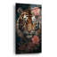 Tigre et fleurs, art mural en verre 2 po par Momart-748090227
