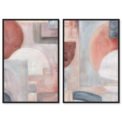 Twisted Truth Set Canvas Print Boho Beige Wall Art Set by Art Remedy, Black Frame, 10 x 15