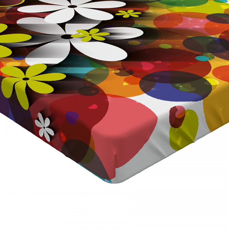 Microfiber Floral Fitted Sheet, Full Fitted Sheet