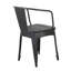 Ensemble bistro en métal 3 pièces avec table ronde et 2 chaises Colmar, mobilier d'extérieur noir et argent-129691343