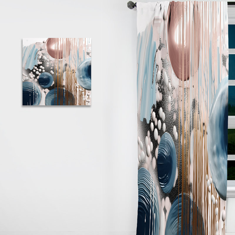 Penfield - Abstract Marble Curtain - Room Darkening Marble Curtain - 1 Panels, 52" W x 84" L