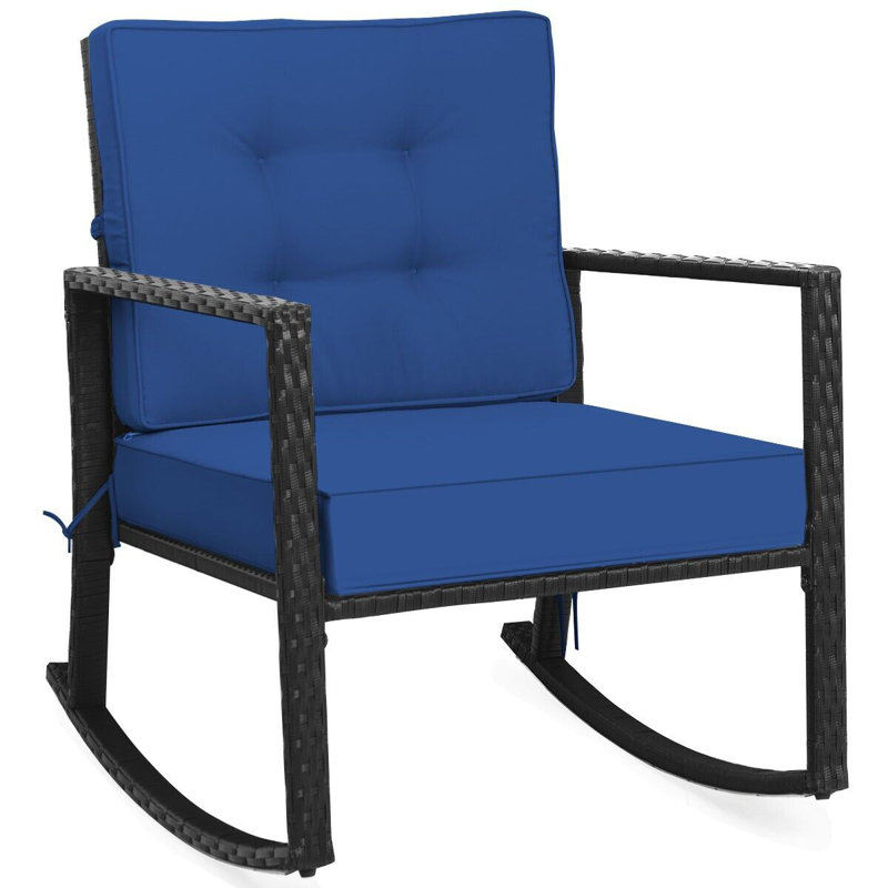 Shawen Wicker Outdoor Chair, Navy