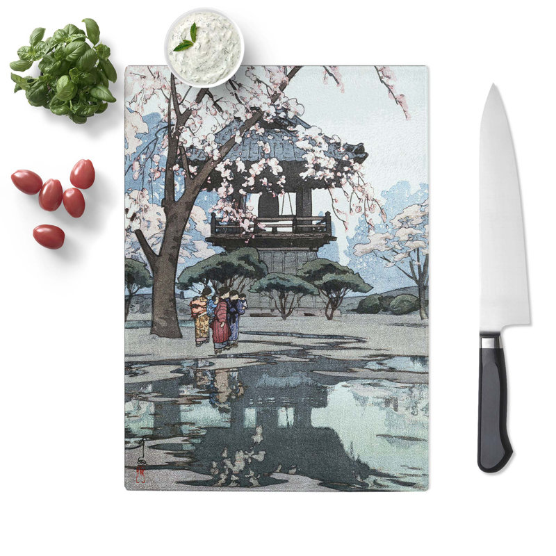 Tempered Glass in a Temple Yard by Hiroshi Yoshida Chopping Board, 20 cm x 28.5 cm