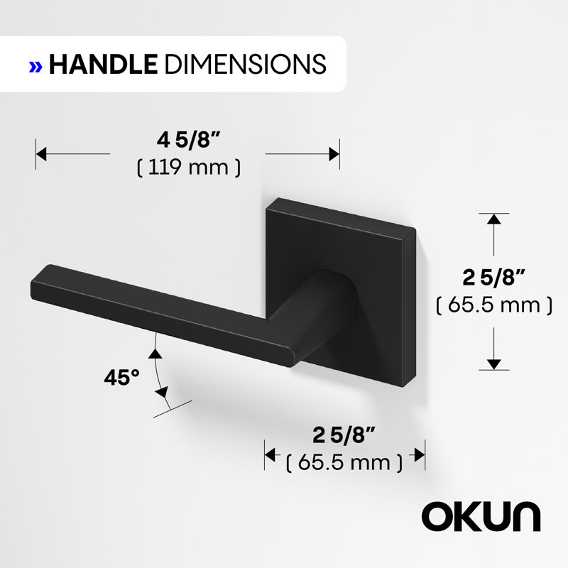  Poignée de porte Quadra Design moderne dissimulé pour (Hall et garde-robe) - Style minimaliste élégant en noir mat, Noir mat