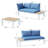 Ensemble de conversation modulaire avec coussins 3 pièces