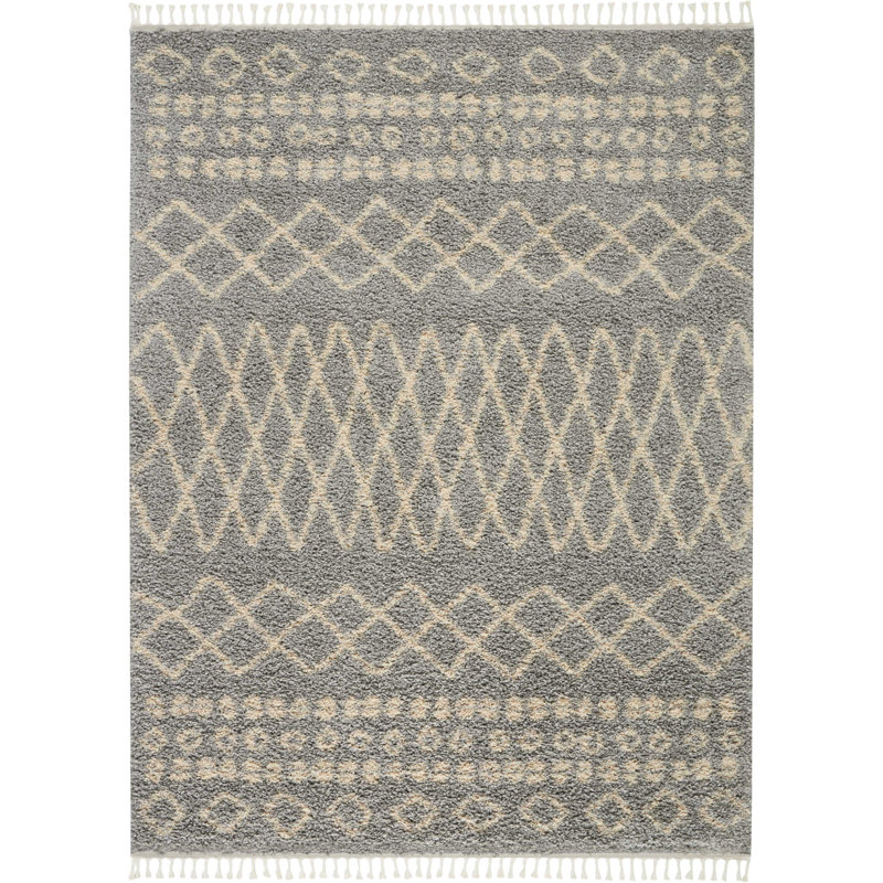 Iverson Geometric Area Rug, Rectangle 2'2" x 4', Gray/Beige