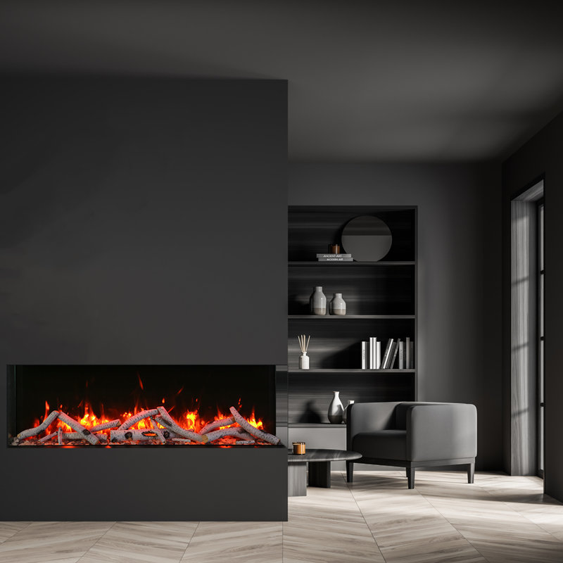 Amantii 30inch TruView Slim Electric Fireplace, 3 speed motor, wifi enabled, 3 sided glass, built-in