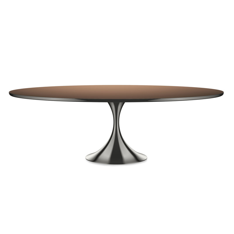 Semper Oval Glass Dining Table, 30" H x 72" L x 44" W