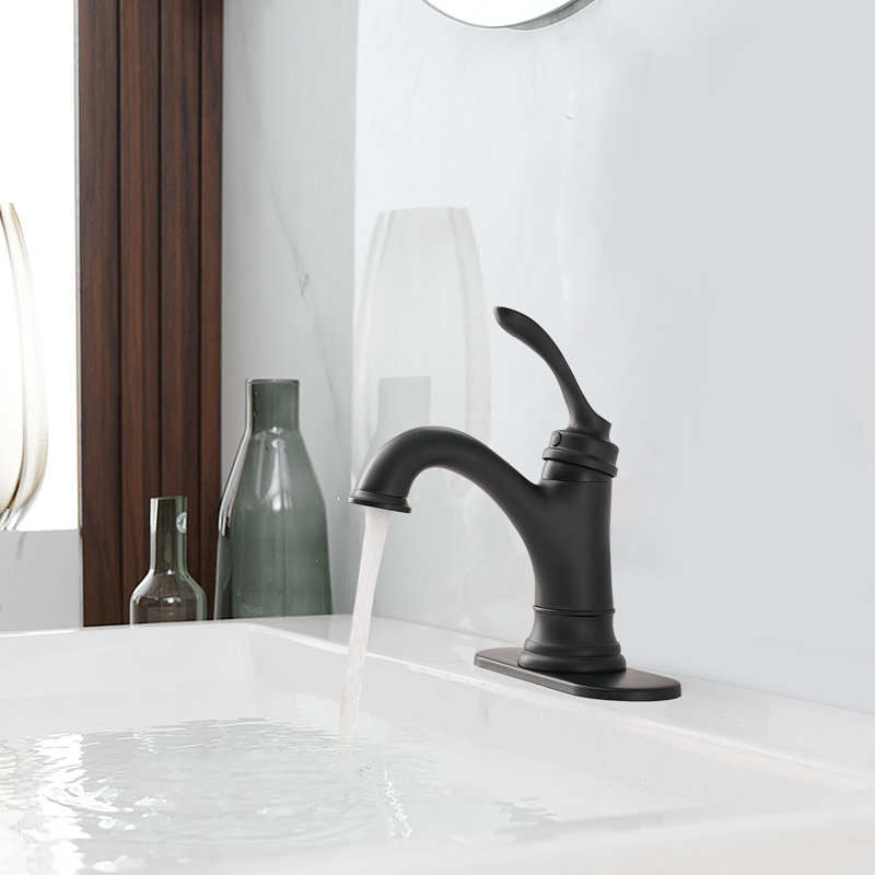Single Handle Bathroom Faucet, Matte Black
