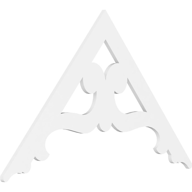 Brontes Signature Urethane Gable Pediment, Primed Tan, 35"H x 60"W, 14/12