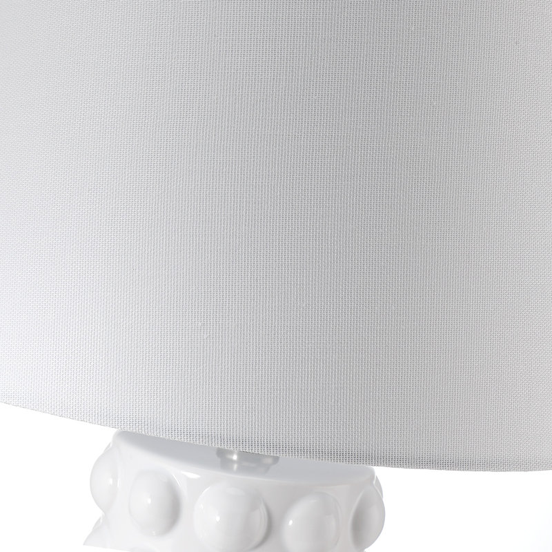 Lampes de table 22,5 po en céramique blanche moderne avec abat-jour blanc