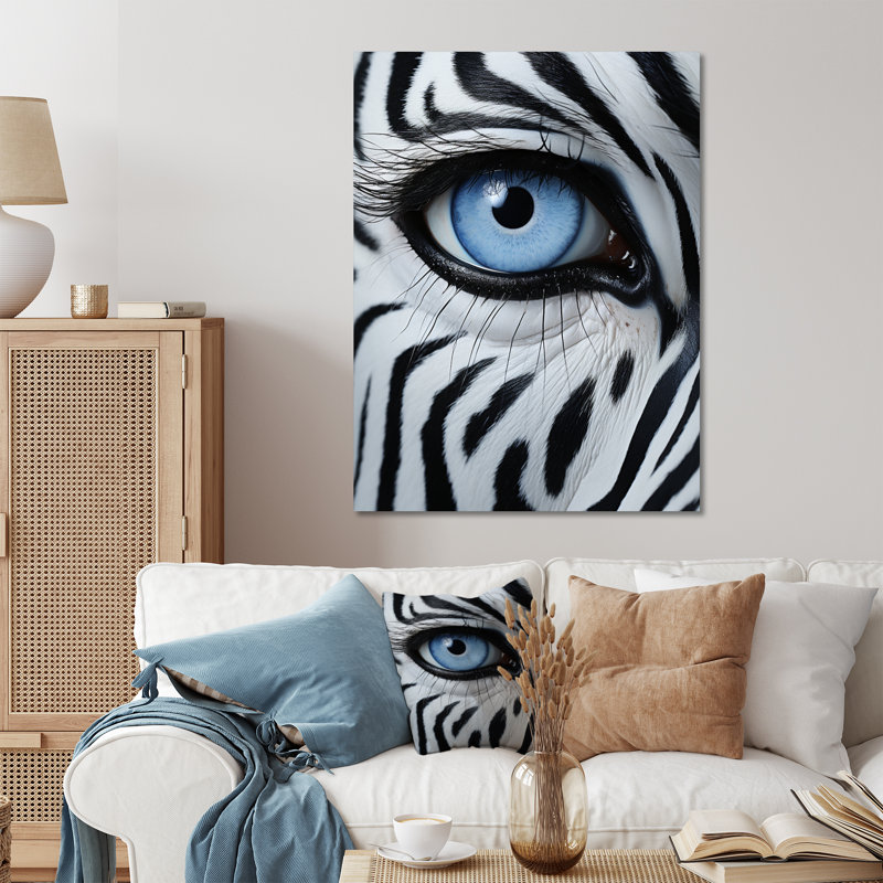 Motif de zèbre noir et blanc dynamique III - animaux en zèbre, décoration murale en métal, H 32 po x l 16 po x P 1 po