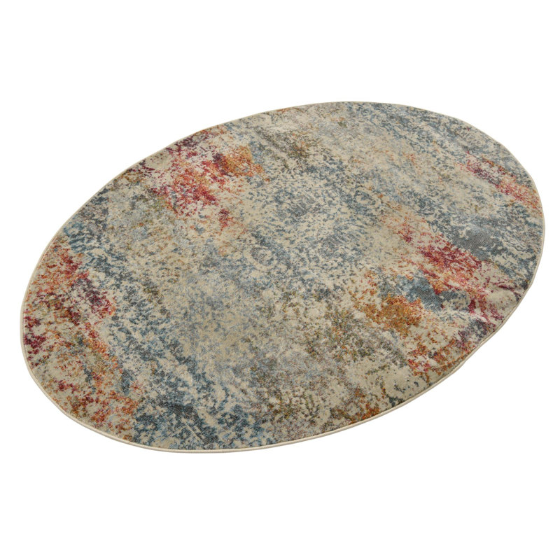 Abstract Indoor Rug, Oval 5' x 8'