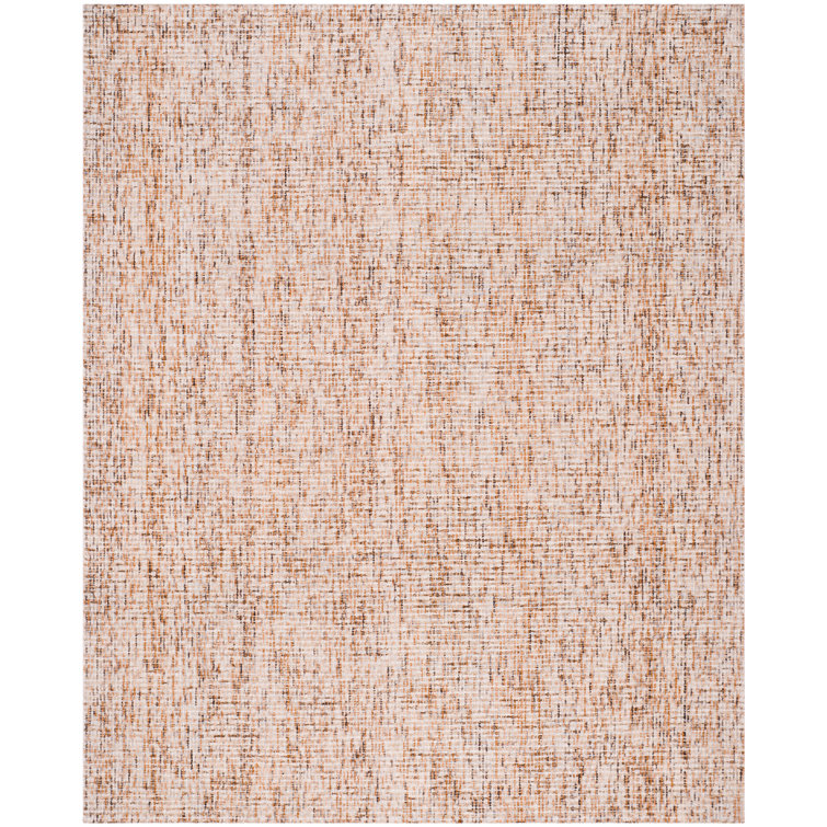 Burchett Handmade Tufted Wool Beige/Rust Area Rug