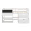 Lit mezzanine bas avec bureau roulant, tablette et tiroirs-526155153