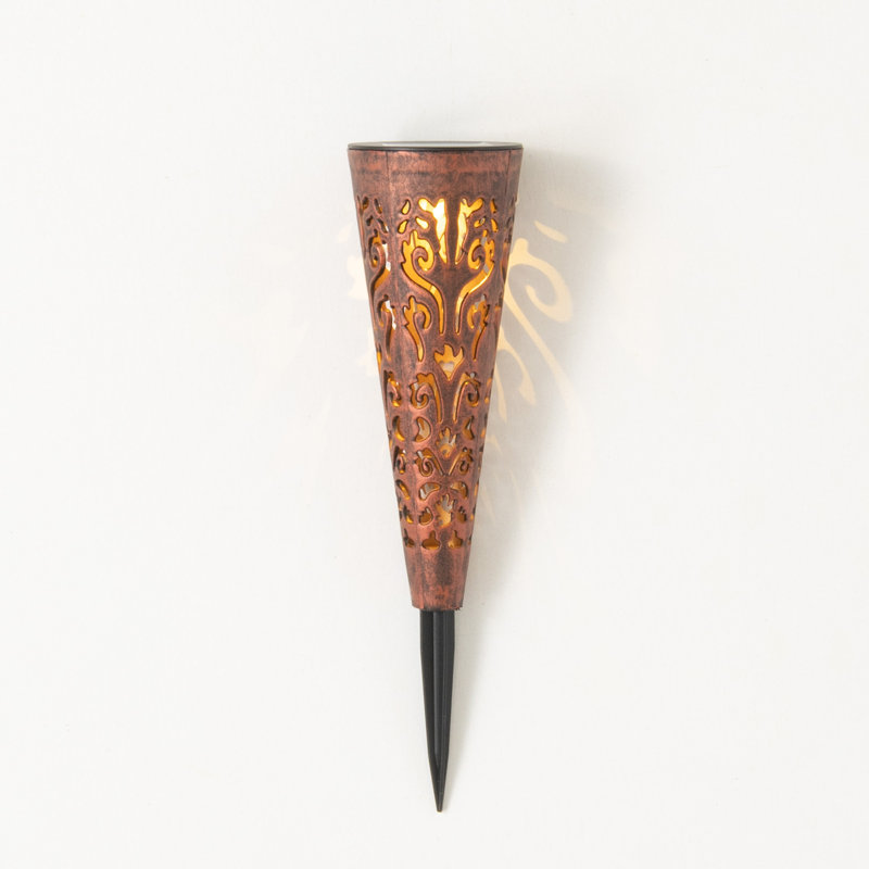 Copper and Black Patterned Solar LED Pathway Light