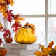 2 Piece Crackle Glass Pumpkin Set