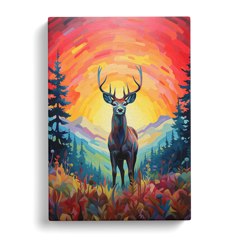 Deer Colour Field - Rectangle Print, 50cm H x 35cm W x 3cm D