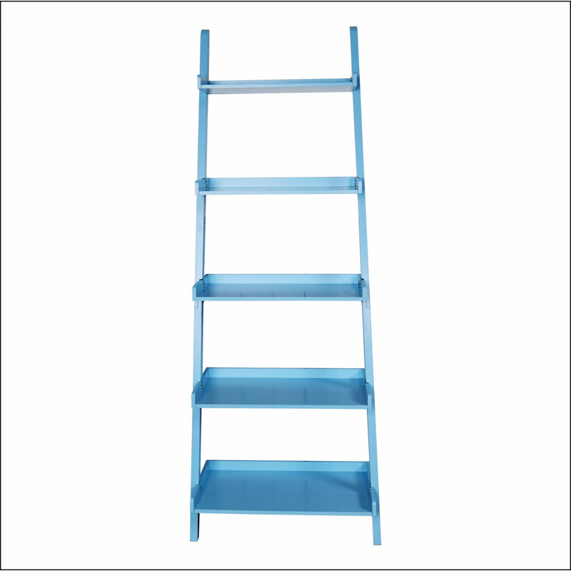 Versatile 5-Tier Ladder Shelf for Extra Storage and Stylish Display, Blue