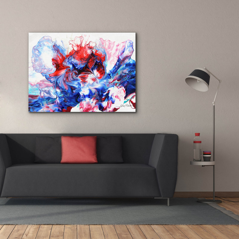 Art mural sur toile Epic Graffiti «Abstract Pouring I» par Jean Plout, 54 po x 40 po
