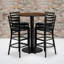 Hemant 36" Round Walnut Laminate Table Set with 4 Metal Barstools - Vinyl Seat