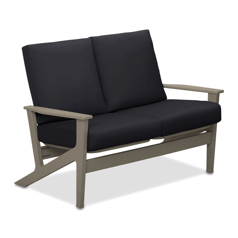 Chrisa 51.5'' Wide Loveseat with Cushions, Black, Textured Desert
