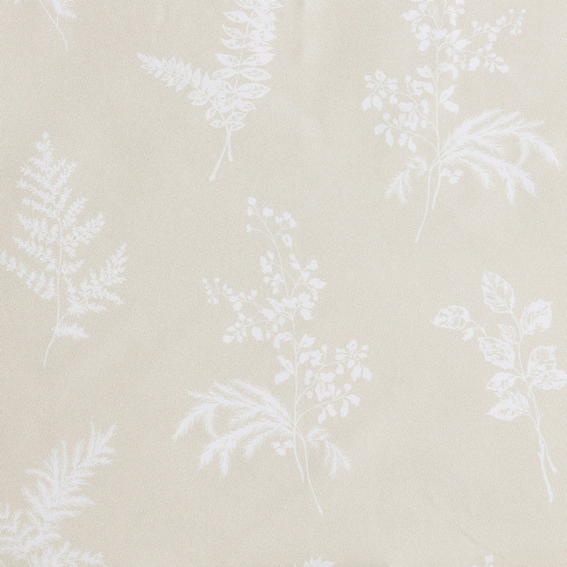Beige Foliage Print Full Microfiber Sheet Set