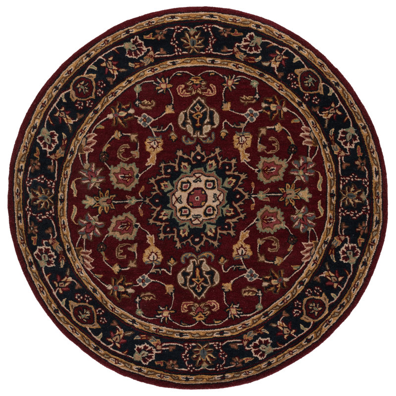 Mcauliffe Hand Tufted Wool Oriental Rug, Round 6'