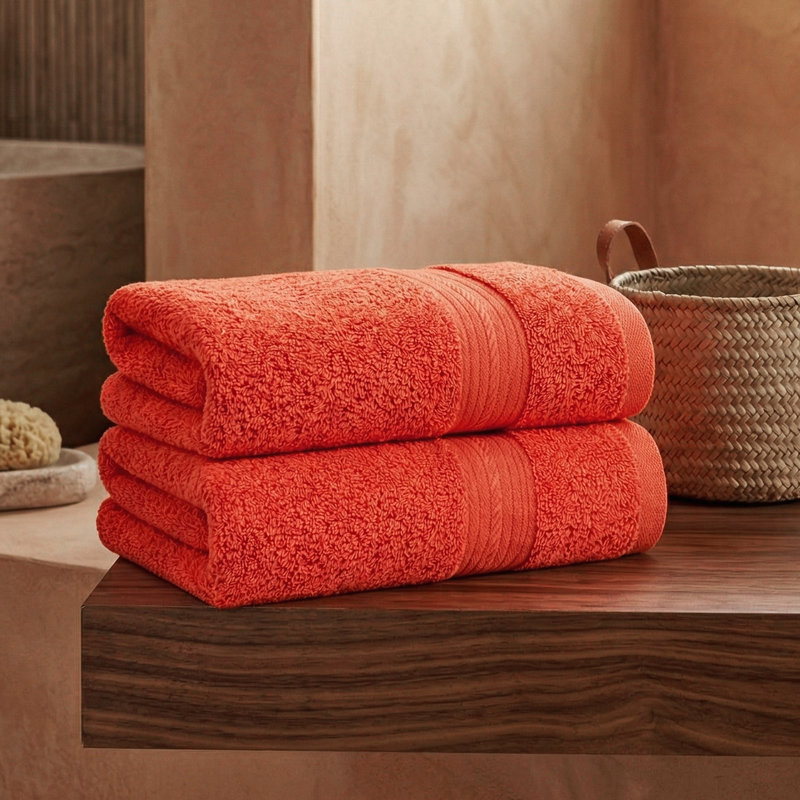 Essuie-mains 100% coton 600 g / m² absorbant à séchage rapide, Orange