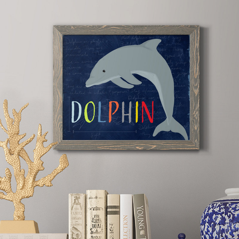Dauphin - reproduction d'art sur toile, H 20 po x l 17 po x P 1,5 po, Gris
