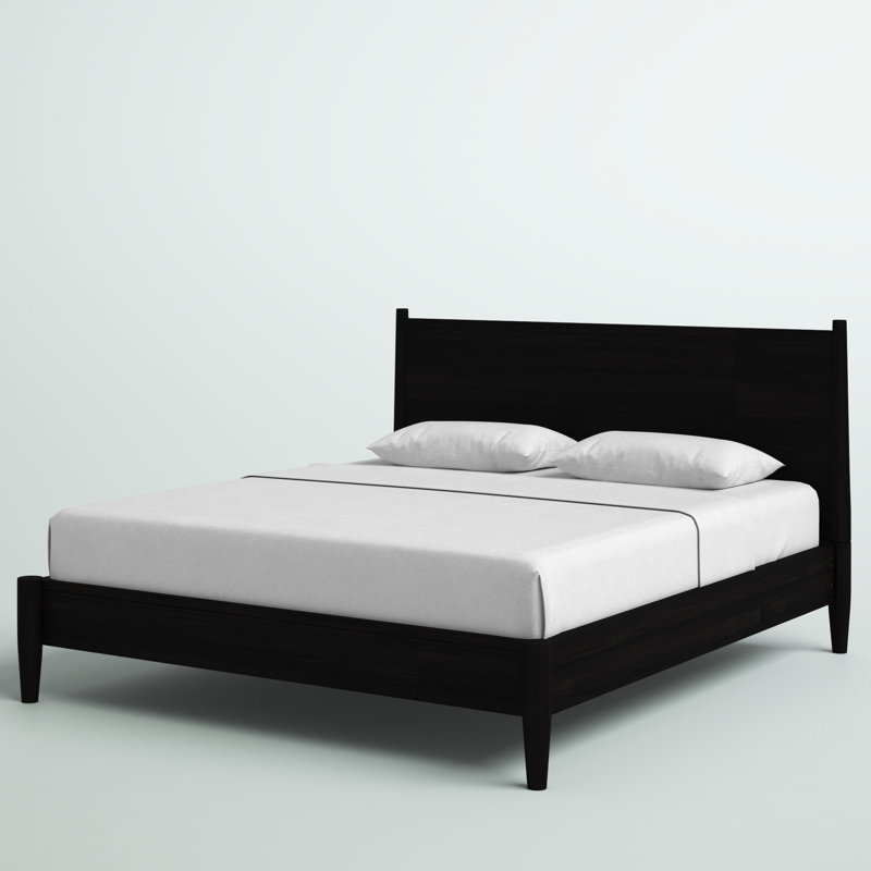Stalter Solid Wood Platform Bed, Black, Queen