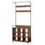 Portemanteau, portemanteau avec porte-chaussures pour le vestibule, portemanteau 3-en-1 et support de rangement, avec 7 crochets, une tringle à vêtements