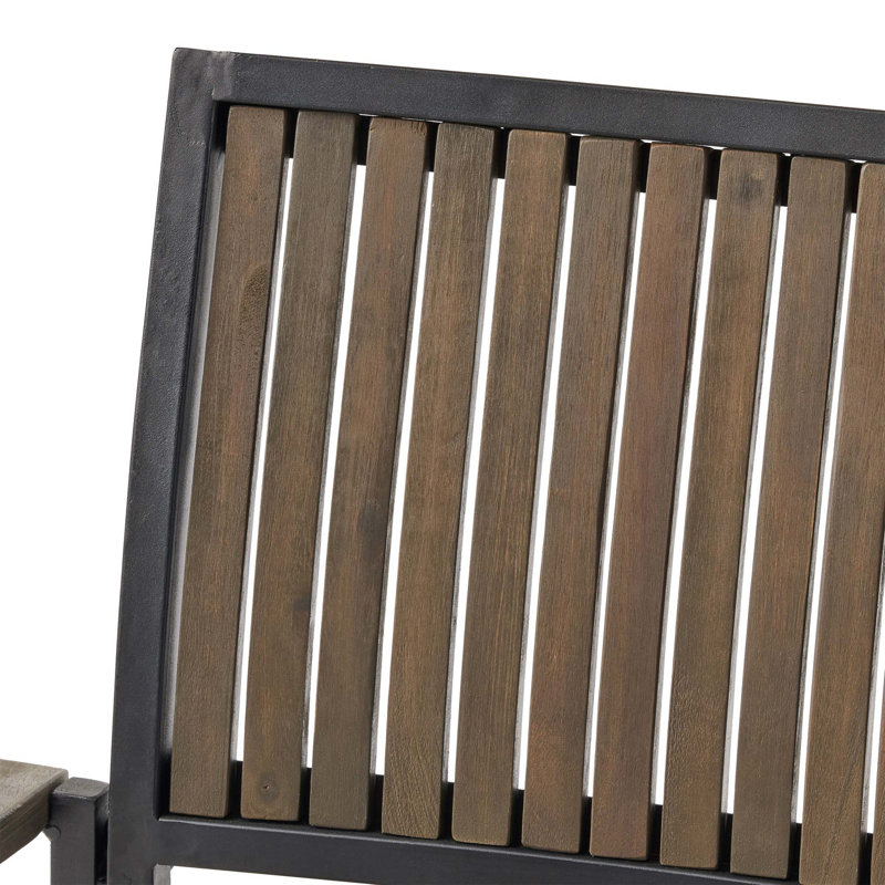 Bridget Wood and Metal Dining Chair Set, Modern Industrial Design