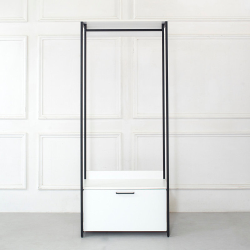 Fiona Wood and Metal Walk-in Closet with One Drawer