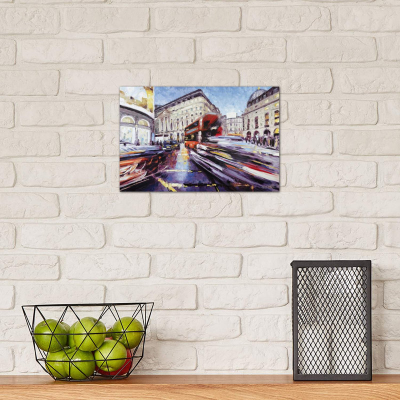 Regent Street At Piccadilly by Roger - Wrapped Canvas Painting, 20.32 cm H x 30.48 cm W
