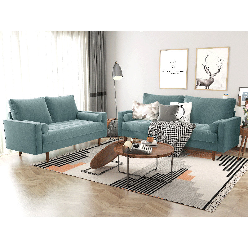 Mauck Modern Sofa,70 Inch Velvet Couch for Living Room,Spring Cushions,Solid Wood Frame,Easy Assembly for Small Spaces