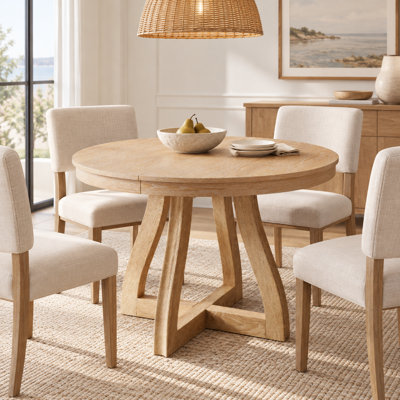 Table de salle à manger extensible 42 po pour 4 à 6 personnes avec table à rallonge en bois de 16 po