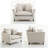 Living Room Chairs, Upholstered Armchair with Rubberwood Legs-1919205881