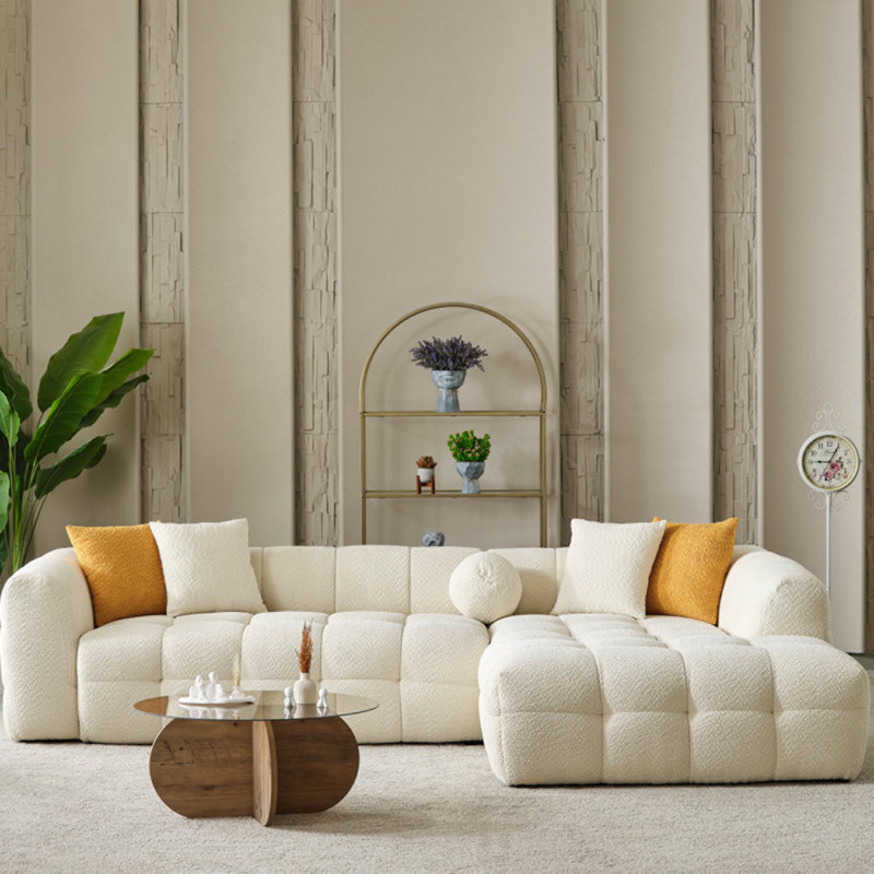 Canapé modulaire Modern Bouclé, Crème
